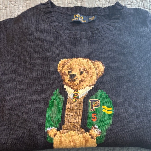 Polo by Ralph Lauren Charcoal Bear Crewneck Sweater - Picture 5 of 5